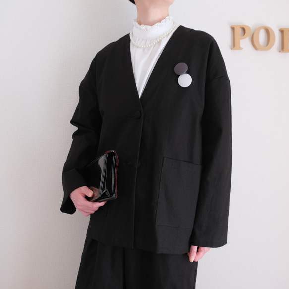 畢業典禮和入學典禮的完美選擇！可水洗的黑色夾克和舒適的褲子套裝 第5張的照片