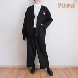 畢業典禮和入學典禮的完美選擇！可水洗的黑色夾克和舒適的褲子套裝 第3張的照片