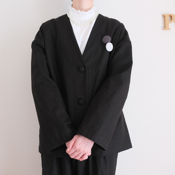 非常適合畢業典禮和入學典禮！可水洗的黑色夾克和寬腿褲。 第6張的照片