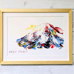 アクリル画 原画 抽象画 『明るい未来を願って』額付き 絵画 桶田仁美