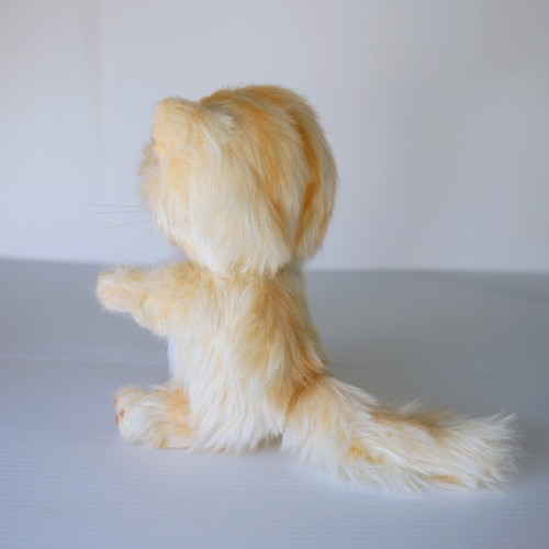 アートドール トラ猫 羊毛フェルト フェイクファー テディキャット 本