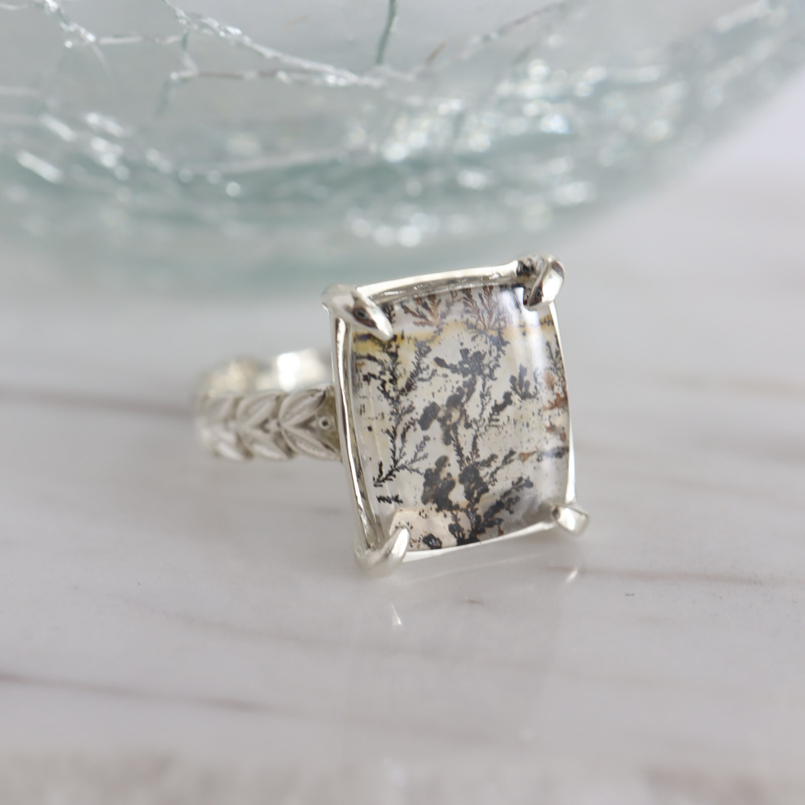 Dendritic Quartz　デンドリティッククォーツ 月桂樹リング