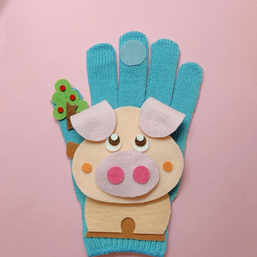 ココ様オーダー品　節分　こぶたがみちを amicoの手袋シアター公認 こぶたがみちを おもちゃ・人形 free little