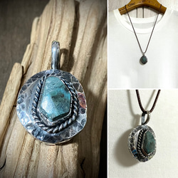 フーベイ ターコイズ トルコ石 シルバー ネックレス ペンダント