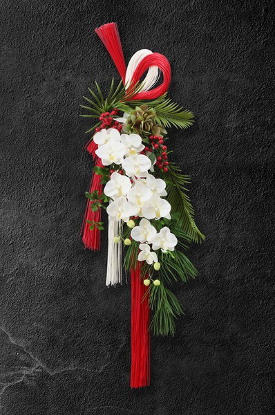 送料無料＊アレンジ変更可＊豪華なお正月飾り＊胡蝶蘭と水引と豪華なお正月しめ縄飾り＊2way