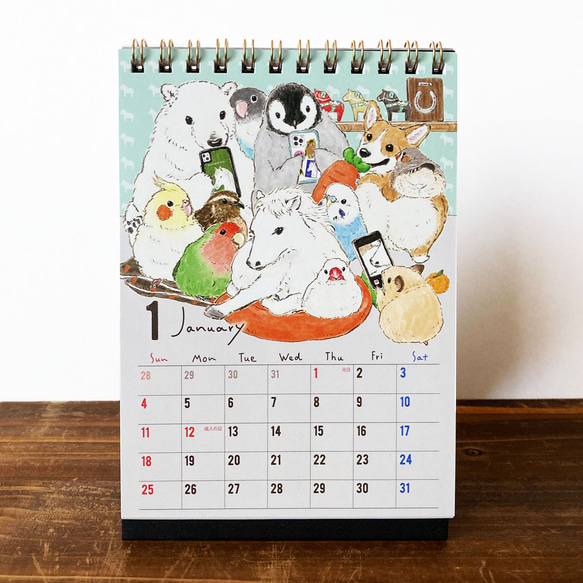 2026年 卓上カレンダー HAPPY ANIMAL YEAR!! 3枚目の画像