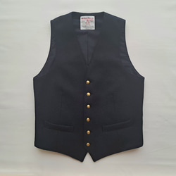 ハリスツイード パッチワーク ベスト ネイビー・ブルー系 Harris Tweed