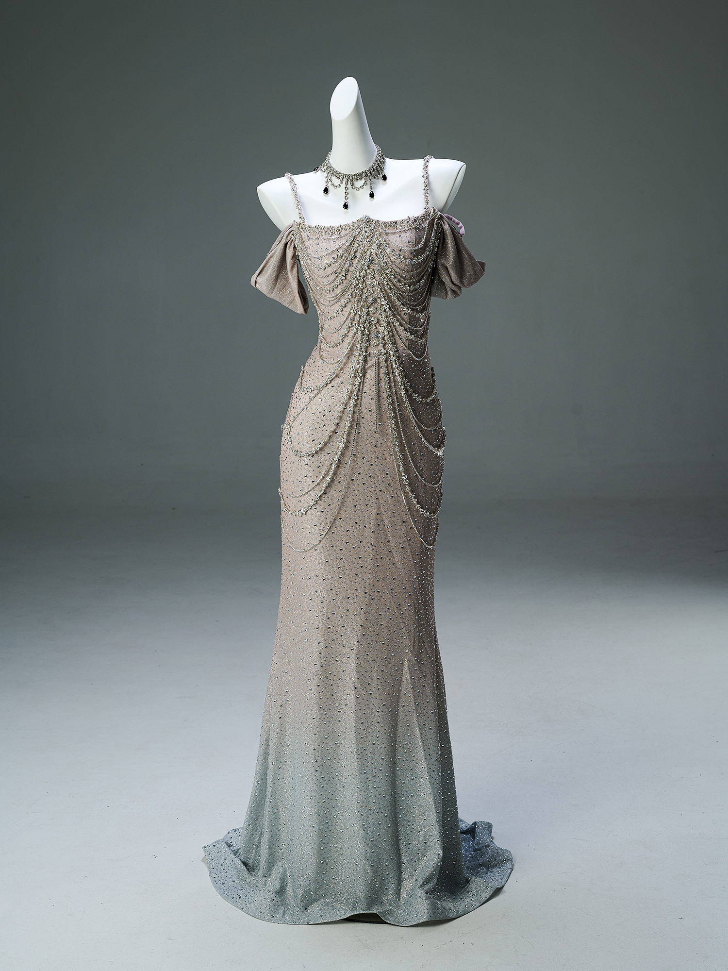 豪華 アプリコット きらきら マーメイドドレス ウェディングドレス パーティー 演奏会 前撮り 披露宴 AK155