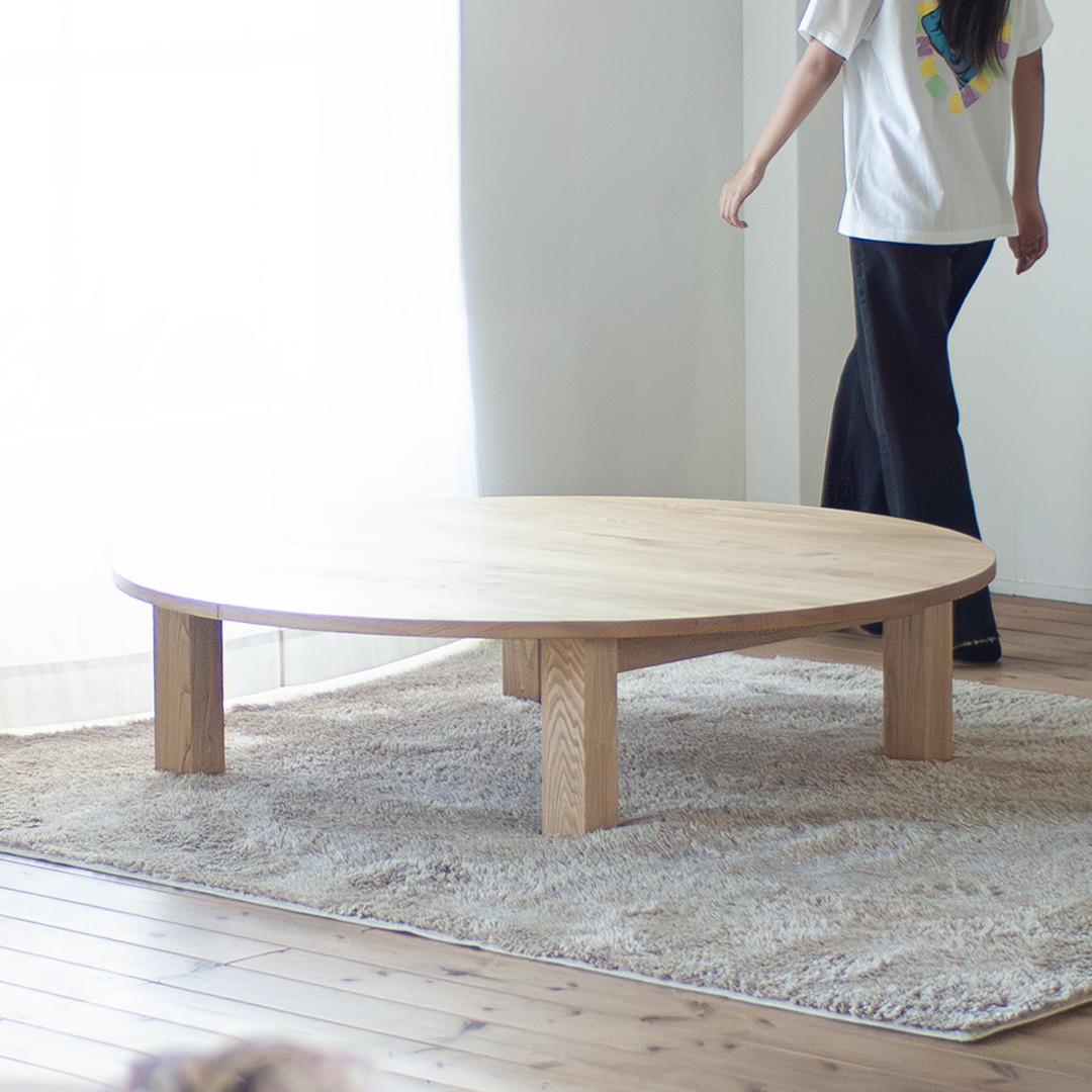 くりの大きなちゃぶ台（直径120,130,140cm・国産栗材・オイル塗装 ）円卓 丸テーブル ローテーブル