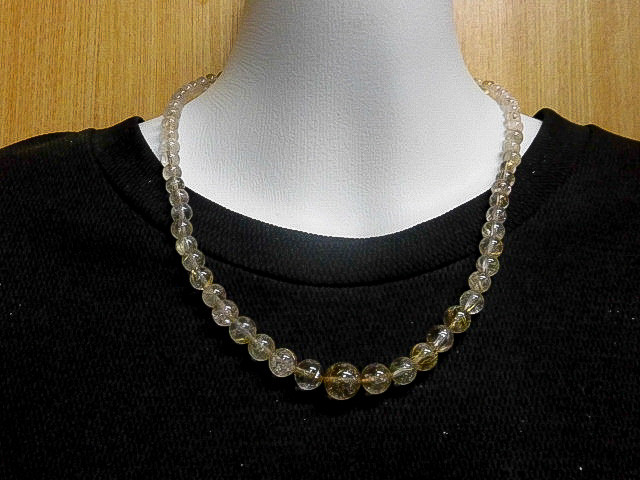 天然石 金針ルチルクォーツネックレス　　250720508