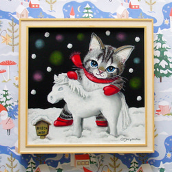 羊毛フェルト風景フレーム 冬の色 絵画 aim-aim 通販 20349851｜Creema