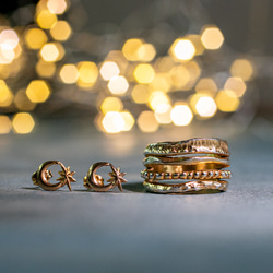 K10 K18 ゆるやかに流れる波の ウェーブリング 指輪・リング plaisir