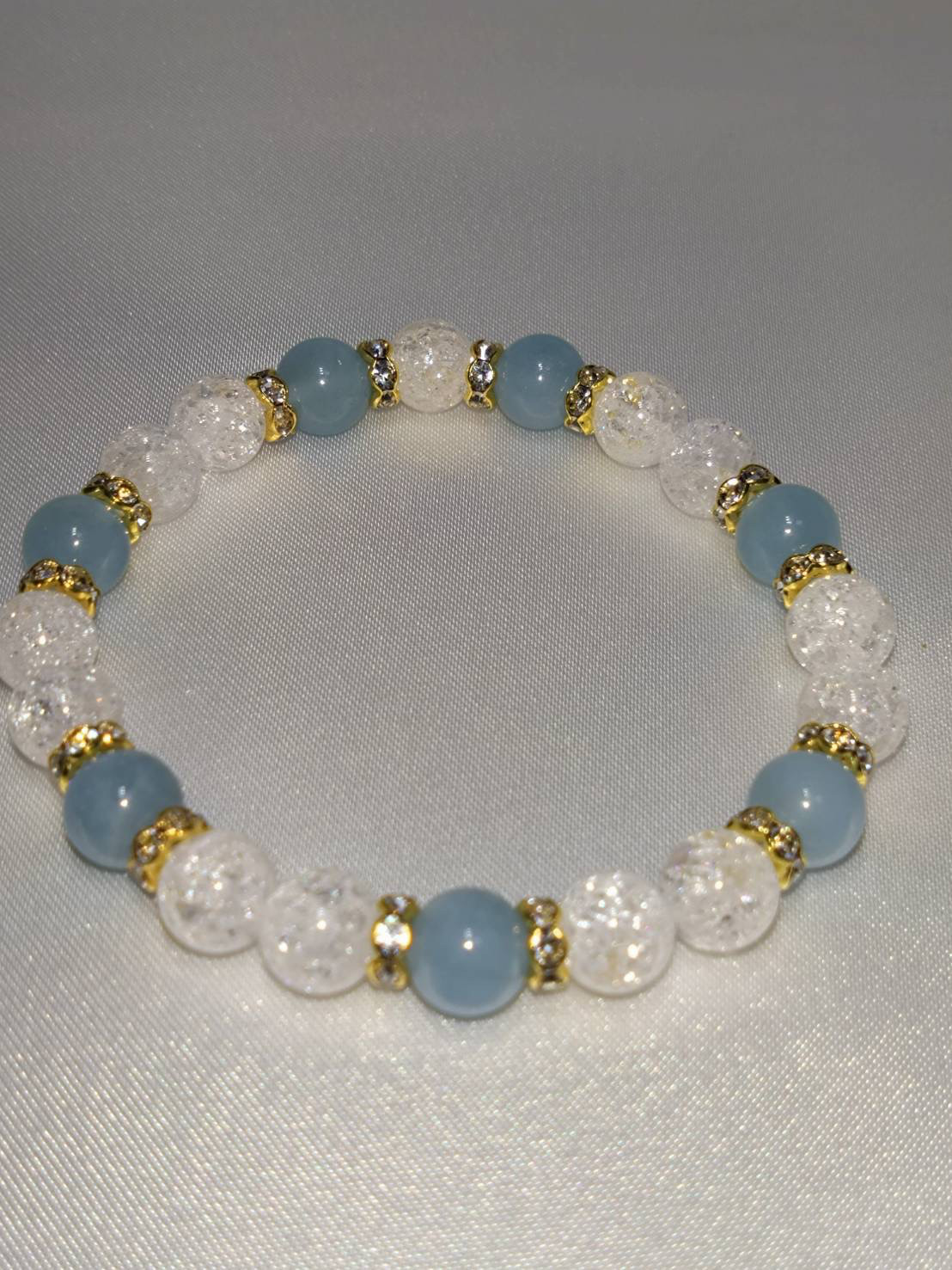 天然石ブレスレット★アクアマリン水晶