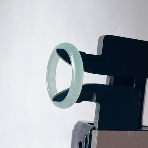 新入荷】本翡翠保証‼️天然A貨無処理本翡翠くり抜きリング 藍水13号