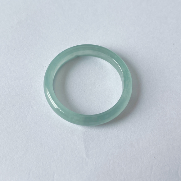 新入荷】本翡翠保証‼️天然A貨無処理本翡翠くり抜きリング 藍水13号