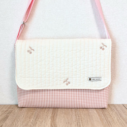 図書袋 ヌビ・ブラウンハート刺繍×ベージュ その他入園グッズ