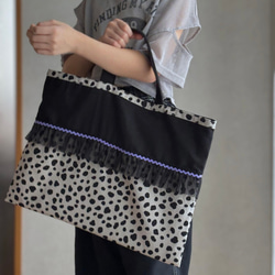 青子 レッスンバッグ ダルメシアン ハンドメイド 青子 レッスンバッグ ダルメシアン ハンドメイド 青子 レッスンバッグ