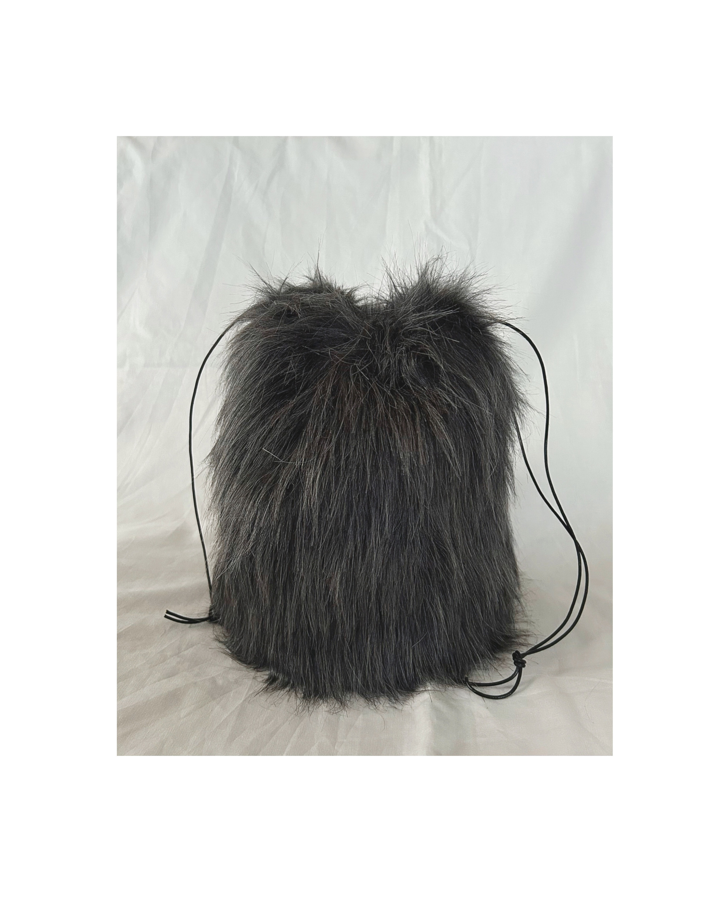 eco fur drawstring bag  (long hair)