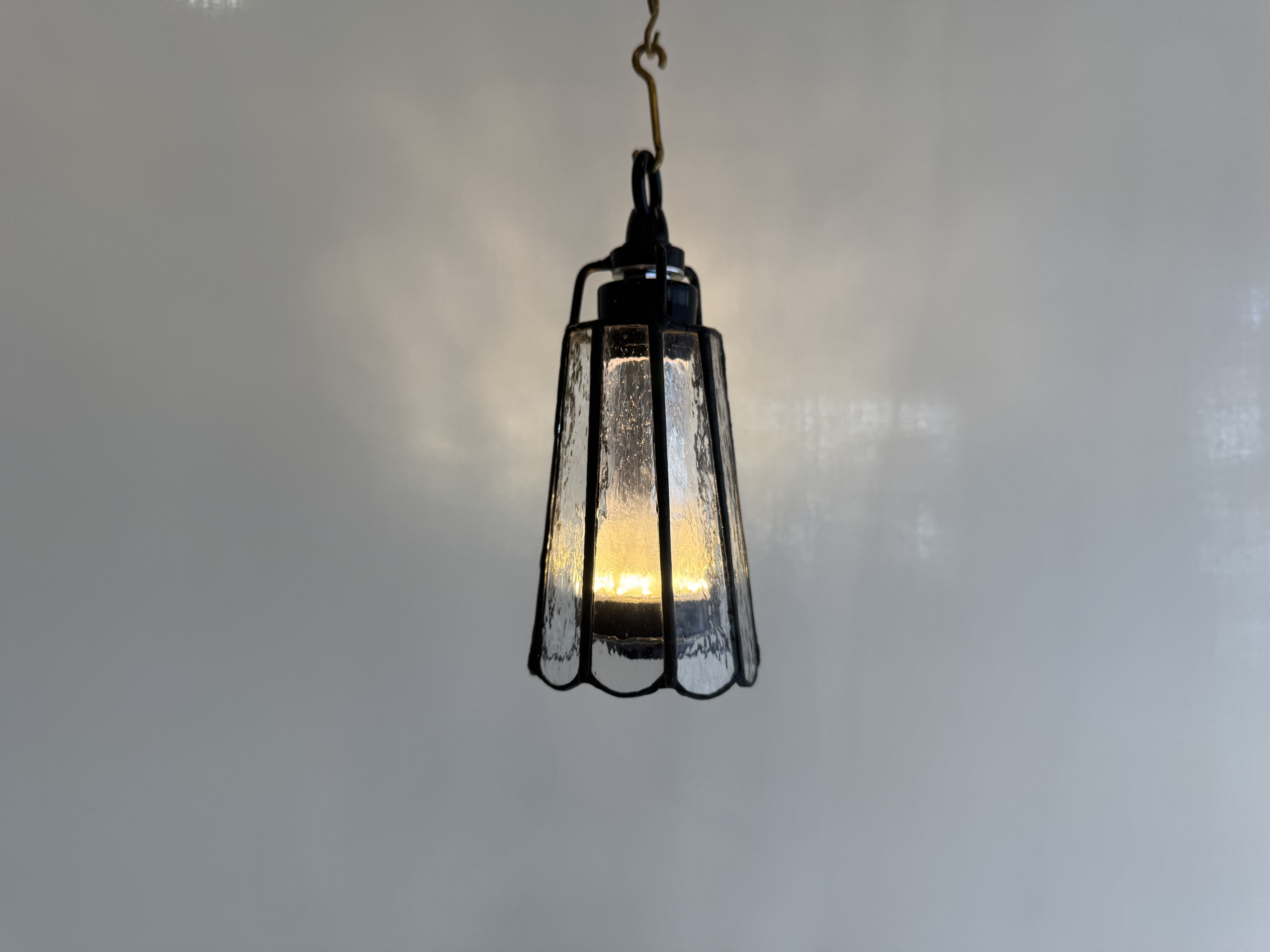 camp light チューリップ　日本製ハンドメイド　ステンドグラス製　器具付