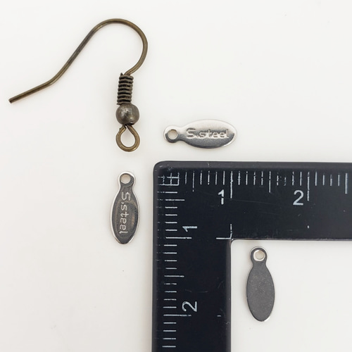 50個 304ステンレス 刻印プレート タグ オーバル チャーム パーツ