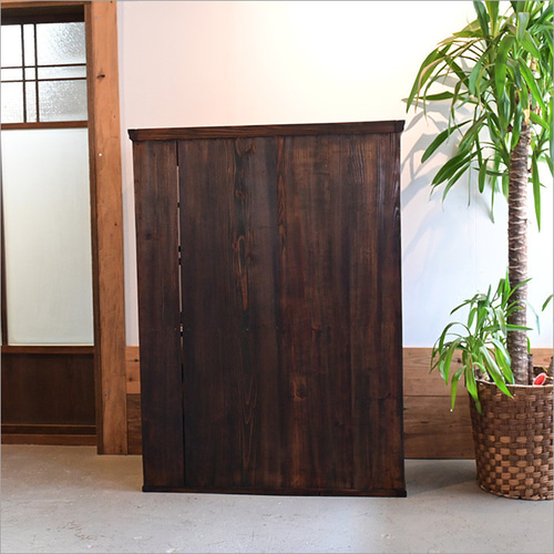 昭和 食器棚 リメイク ガラスキャビネット 飾り棚 アンティーク 店舗