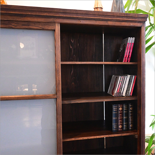 昭和 食器棚 リメイク ガラスキャビネット 飾り棚 アンティーク 店舗