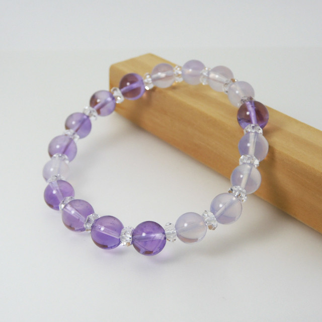 穏やかに＊スコロライト アメジスト 水晶ブレスレット J-61