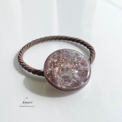 白夜の月 ／ 大人 レジン ヘアゴム（ポニーフック） ／ ブルー