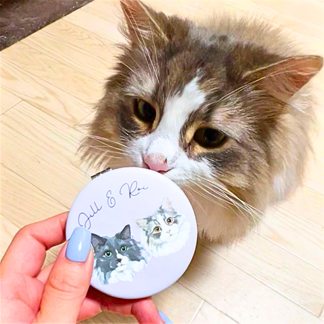 【うちの子イラスト】コンパクトミラー　オーダーメイド