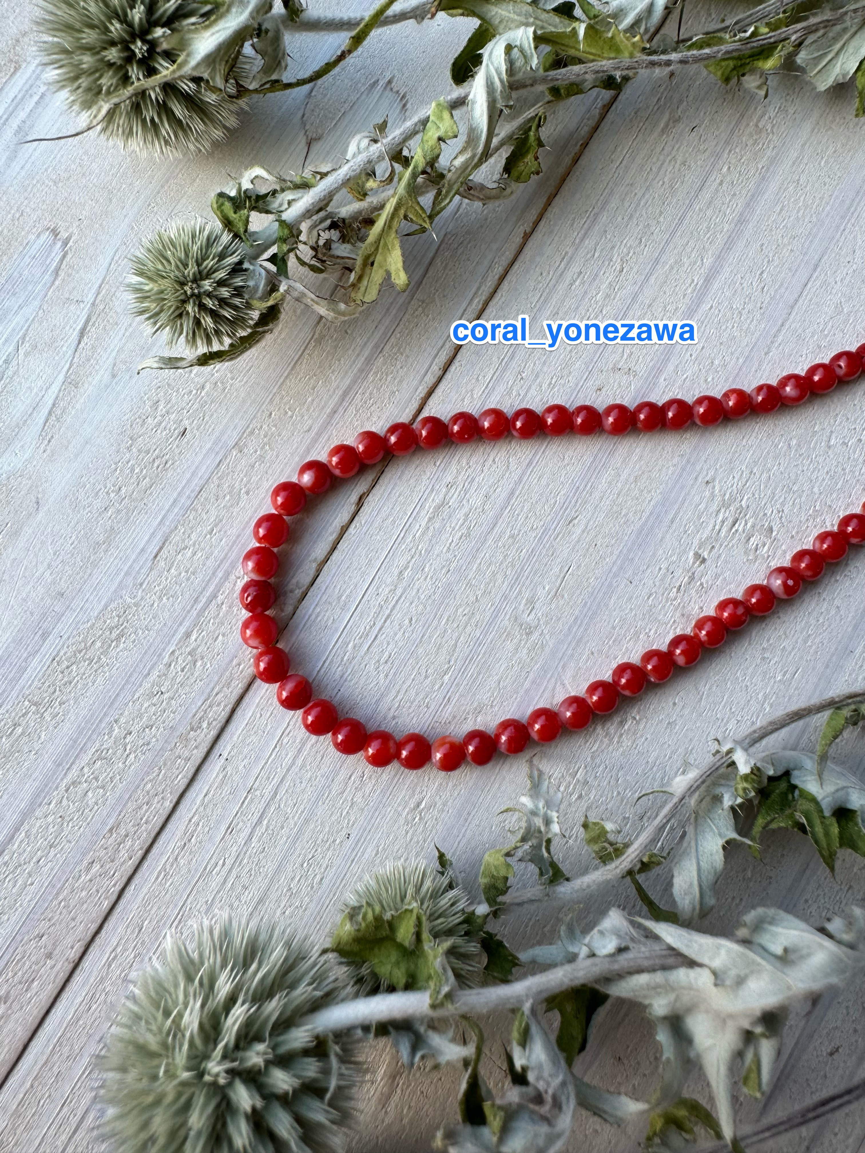 お待たせ致しました！土佐沖産　シンプルな赤珊瑚珠ネックレス 60,500円