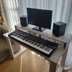 DTMデスク S-152-70 3Uラック付き キーボード シンセサイザー DAW