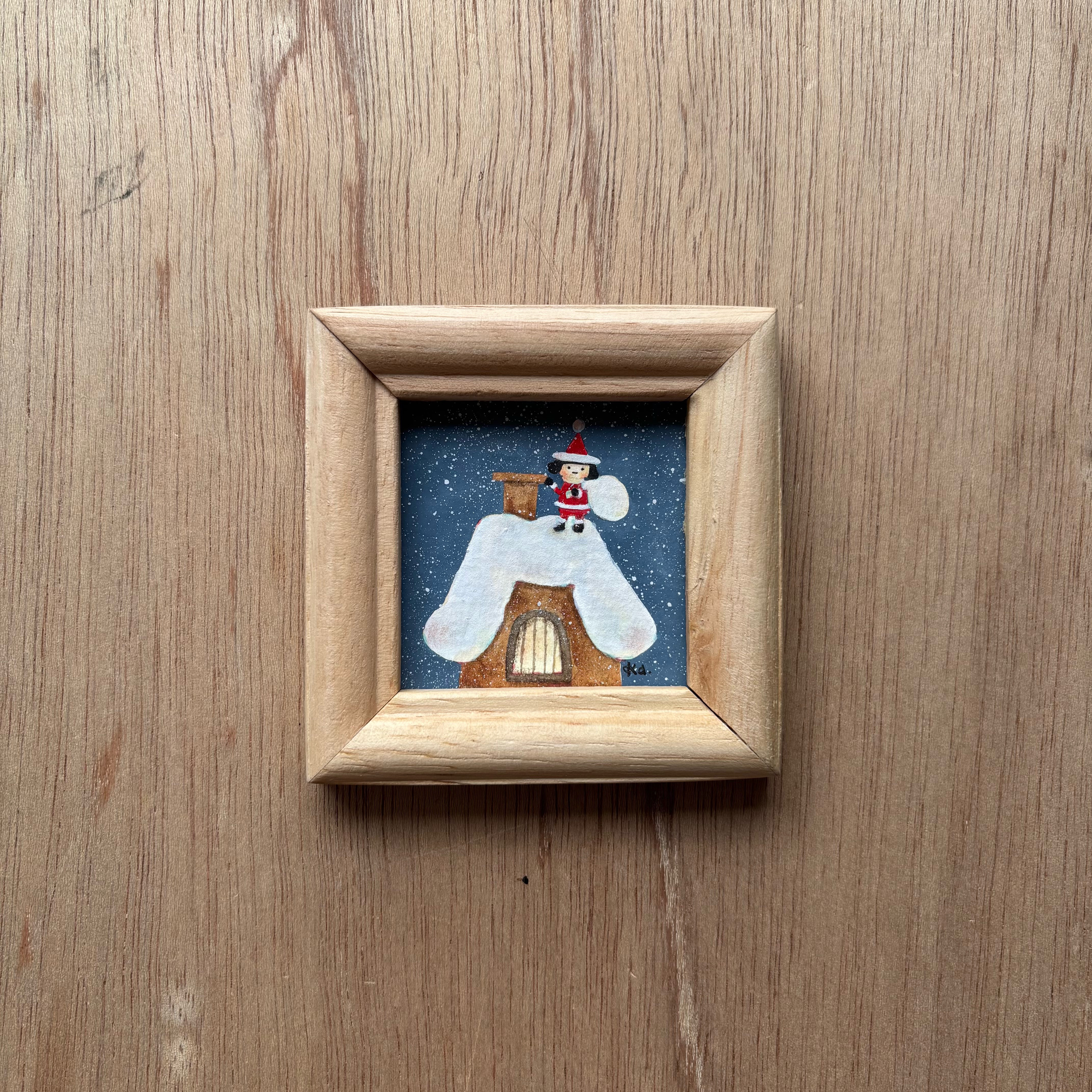 「サンタさんになりたい」ミニ額　原画