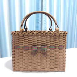 受注製作 】クラフトバンドのかごバッグ ( 大 ) かごバッグ -mami