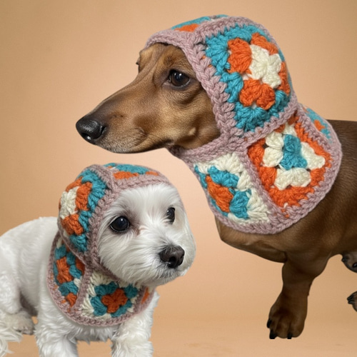 犬用バラクラバ スヌード ニット帽子 イタグレ ダックスフンド 犬服