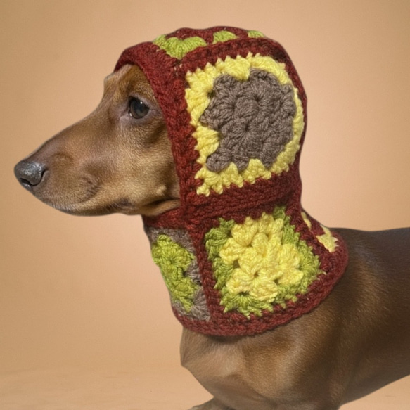 犬用バラクラバ スヌード ニット帽子 イタグレ ダックスフンド 犬服