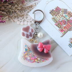 くまちゃんのヴィンテージボタン❤ピンクのかすみ草レジンのアンティーク調ヘアピン♪ くまちゃんのヴィンテージボタン❤ピンクのかすみ草レジンの