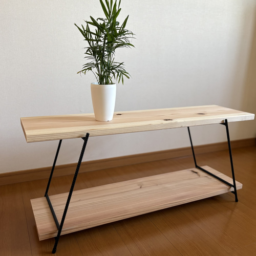 無垢板　アイアンシェルフ　イベント什器　テキーラレッグ　飾り棚　オープンシェルフ 送料込み】無垢板 アイアンシェルフ イベント什器 テキーラレッグ