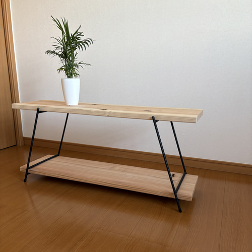 送料込み】無垢板 アイアンシェルフ イベント什器 テキーラレッグ