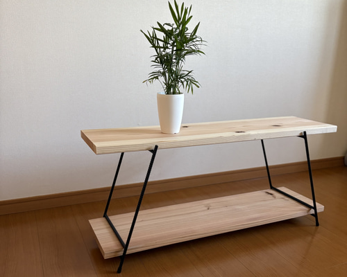 送料込み】無垢板 アイアンシェルフ イベント什器 テキーラレッグ