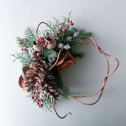 リース ハーフリース クリスマスリース ドライフラワー クリスマス