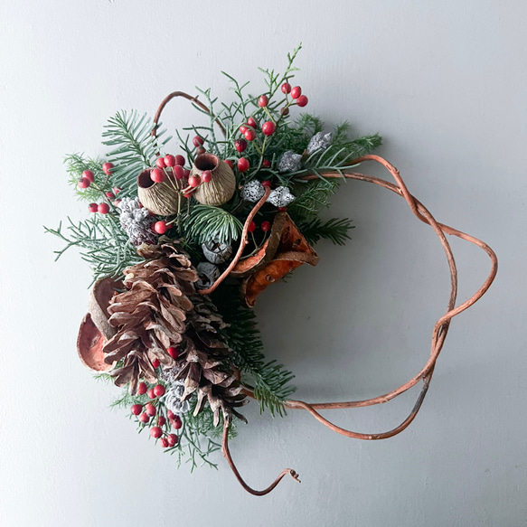 リース ハーフリース クリスマスリース ドライフラワー クリスマス