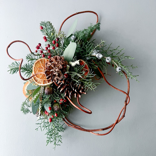 リース ハーフリース クリスマスリース ドライフラワー クリスマス