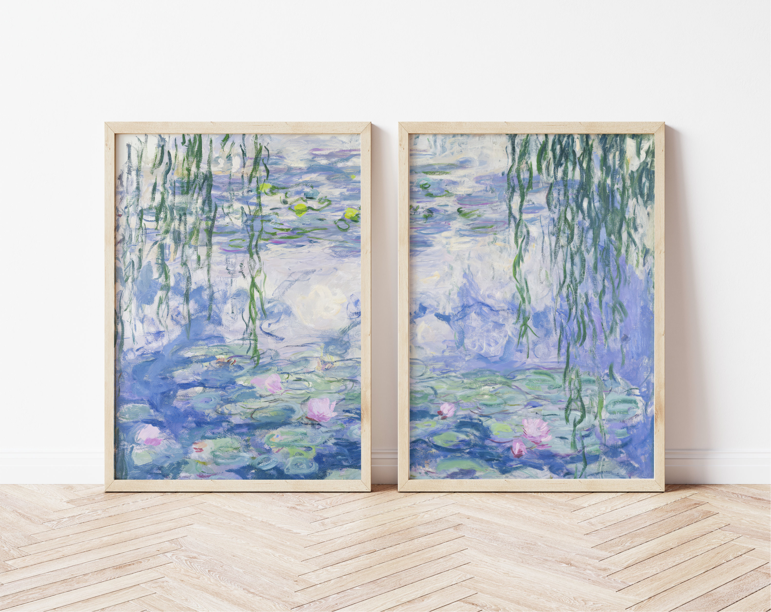 モネ 睡蓮 アートポスター 2枚セット アンティーク 印象派 名画 水辺