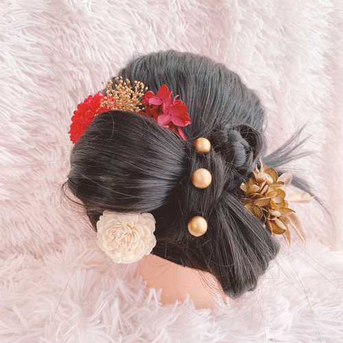 カチモリヘア☆胡蝶蘭☆和玉☆成人式髪飾り☆和装☆袴ヘア☆成人式