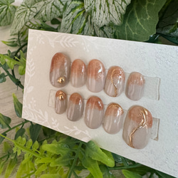 【やっぱり人気の定番デザイン】手に馴染むニュアンスネイルチップʕ•̫͡•ʕ•̫͡•ʔ 2枚目の画像