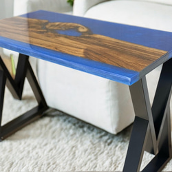 レジン　サイドテーブル　海岸　ツバキ 一枚板風 レジン ダイニングテーブル レジンテーブル 海