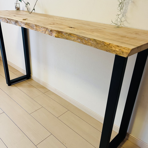 一枚板テーブル カウンターテーブル カエデの木 ハイテーブル