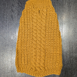 犬服♪(小型犬SS〜S)細目の毛糸でざっくり！裾ラウンド型アラン模様の手編みセーター 8枚目の画像