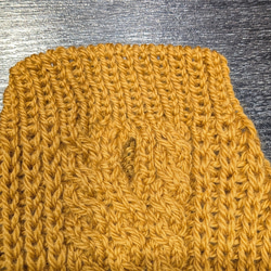 犬服♪(小型犬SS〜S)細目の毛糸でざっくり！裾ラウンド型アラン模様の手編みセーター 7枚目の画像