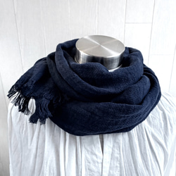 大判 上質ベルギーリネンのストール 黒 ストール Deco de R 通販